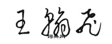 駱恆光王翰飛草書個性簽名怎么寫