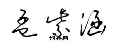 梁錦英孟紫涵草書個性簽名怎么寫