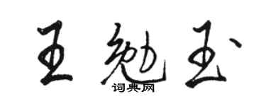 駱恆光王勉玉行書個性簽名怎么寫