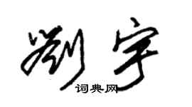 朱錫榮劉宇草書個性簽名怎么寫