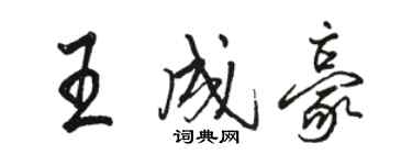 駱恆光王成豪行書個性簽名怎么寫