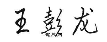 駱恆光王彭龍行書個性簽名怎么寫