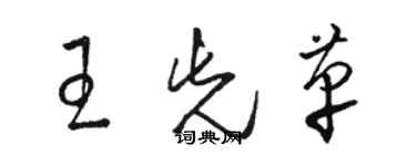 駱恆光王先革草書個性簽名怎么寫