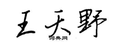 王正良王夭野行書個性簽名怎么寫
