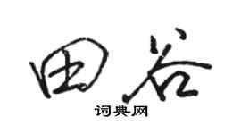 駱恆光田谷行書個性簽名怎么寫
