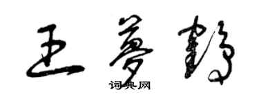 曾慶福王夢鶴草書個性簽名怎么寫