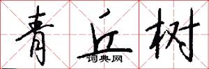 青丘樹怎么寫好看
