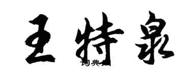 胡問遂王特泉行書個性簽名怎么寫