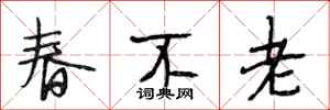 段相林春不老行書怎么寫