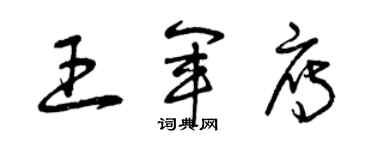 曾慶福王軍雁草書個性簽名怎么寫