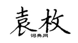 丁謙袁枚楷書個性簽名怎么寫