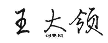 駱恆光王大領行書個性簽名怎么寫