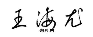 梁錦英王海尤草書個性簽名怎么寫