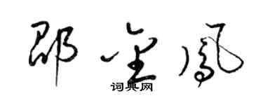 梁錦英邵金鳳草書個性簽名怎么寫