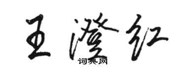 駱恆光王澄紅行書個性簽名怎么寫