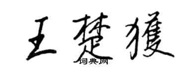 王正良王楚獲行書個性簽名怎么寫