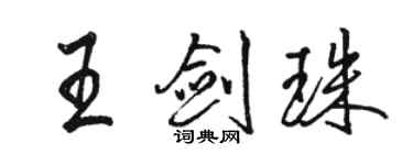 駱恆光王劍珠行書個性簽名怎么寫