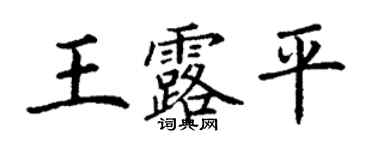 丁謙王露平楷書個性簽名怎么寫