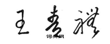 駱恆光王青禮草書個性簽名怎么寫