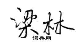 曾慶福梁林行書個性簽名怎么寫