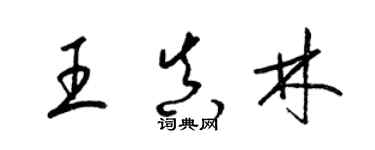 梁錦英王真林草書個性簽名怎么寫