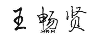 駱恆光王暢賢行書個性簽名怎么寫