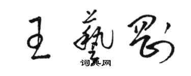 駱恆光王藝剛草書個性簽名怎么寫