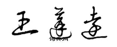 曾慶福王蓬遠草書個性簽名怎么寫