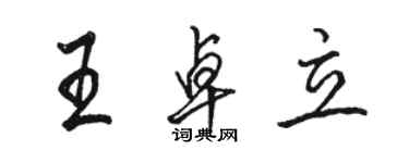 駱恆光王卓立行書個性簽名怎么寫