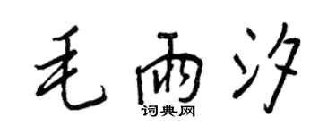 王正良毛雨汐行書個性簽名怎么寫