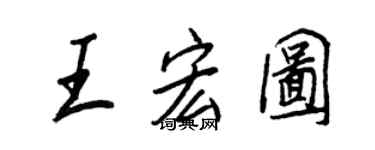王正良王宏圖行書個性簽名怎么寫