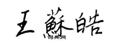 王正良王蘇皓行書個性簽名怎么寫