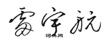 駱恆光雷宇航草書個性簽名怎么寫