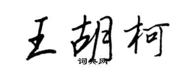 王正良王胡柯行書個性簽名怎么寫