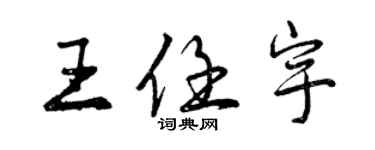 曾慶福王任宇行書個性簽名怎么寫