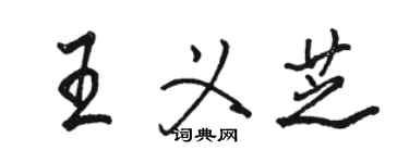 駱恆光王義芝行書個性簽名怎么寫