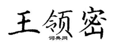 丁謙王領密楷書個性簽名怎么寫