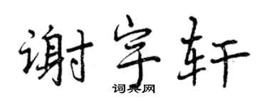 曾慶福謝宇軒行書個性簽名怎么寫