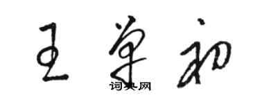 駱恆光王單初草書個性簽名怎么寫