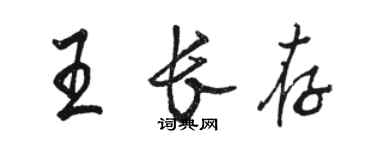 駱恆光王長存行書個性簽名怎么寫