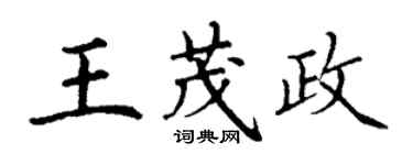 丁謙王茂政楷書個性簽名怎么寫