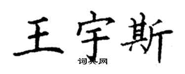 丁謙王宇斯楷書個性簽名怎么寫