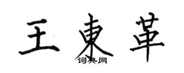 何伯昌王東革楷書個性簽名怎么寫