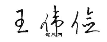 駱恆光王偉儉草書個性簽名怎么寫
