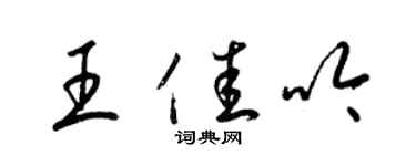 梁錦英王佳吟草書個性簽名怎么寫