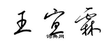 梁錦英王宜霖草書個性簽名怎么寫