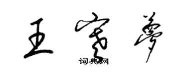 梁錦英王寒夢草書個性簽名怎么寫