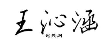 王正良王沁涵行書個性簽名怎么寫
