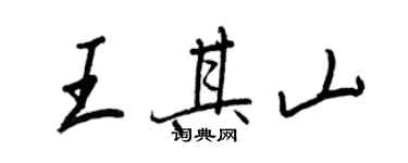 王正良王其山行書個性簽名怎么寫