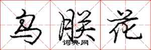 龐中華烏朕花行書怎么寫